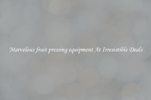 Marvelous fruit pressing equipment At Irresistible Deals