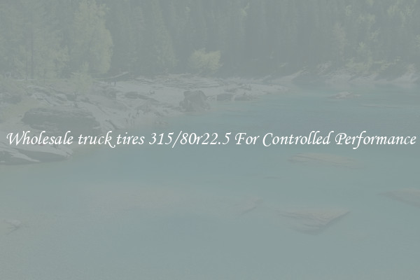 Wholesale truck tires 315/80r22.5 For Controlled Performance
