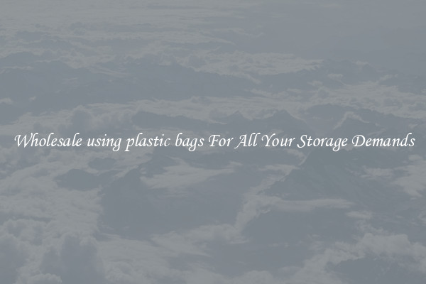 Wholesale using plastic bags For All Your Storage Demands