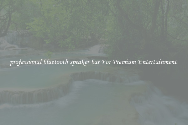 professional bluetooth speaker bar For Premium Entertainment 