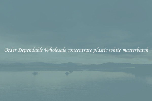 Order Dependable Wholesale concentrate plastic white masterbatch