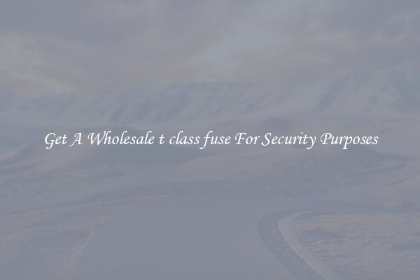 Get A Wholesale t class fuse For Security Purposes