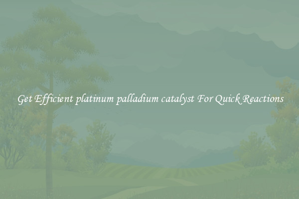 Get Efficient platinum palladium catalyst For Quick Reactions