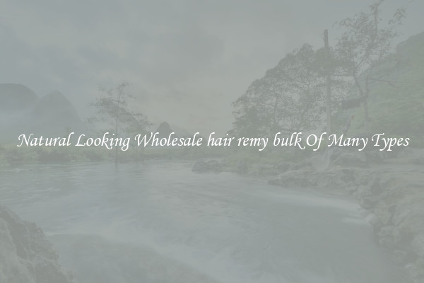 Natural Looking Wholesale hair remy bulk Of Many Types