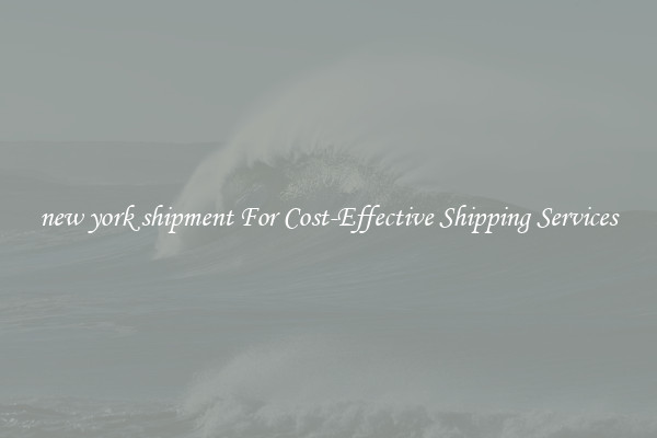 new york shipment For Cost-Effective Shipping Services