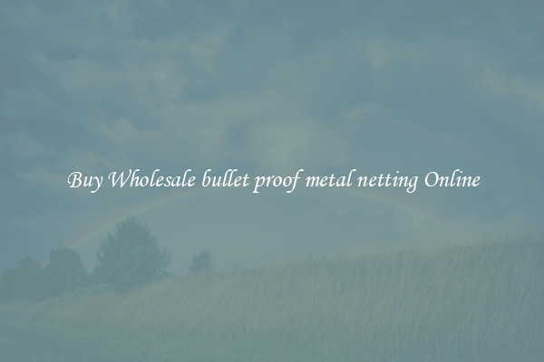 Buy Wholesale bullet proof metal netting Online