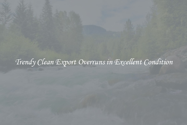 Trendy Clean Export Overruns in Excellent Condition