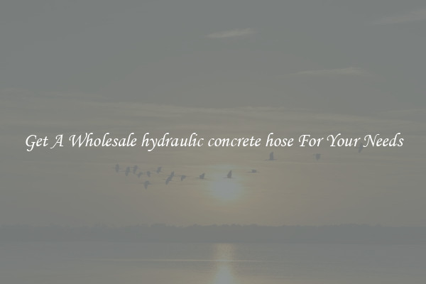 Get A Wholesale hydraulic concrete hose For Your Needs